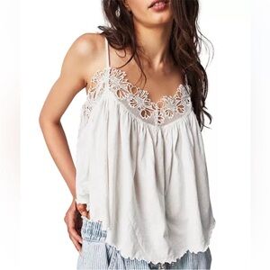 Free People White Lace Camisole Top